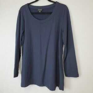 J. Jill Sweater Womens Large Petite Wearever Collection Side Stripe Pullover